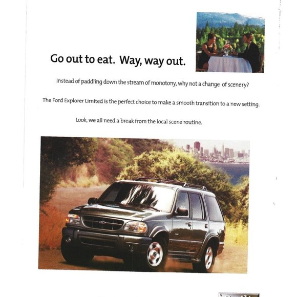 1999 Ford Explorer Limited Built Tough Car 1990s  Vintage Print Ad - Picture 2 of 2